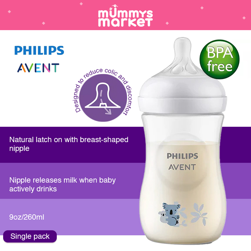 Philips Avent Natural Response 330ml Bottle (Single Pack) (Giraffe / Koala) (SCY903/66-67)